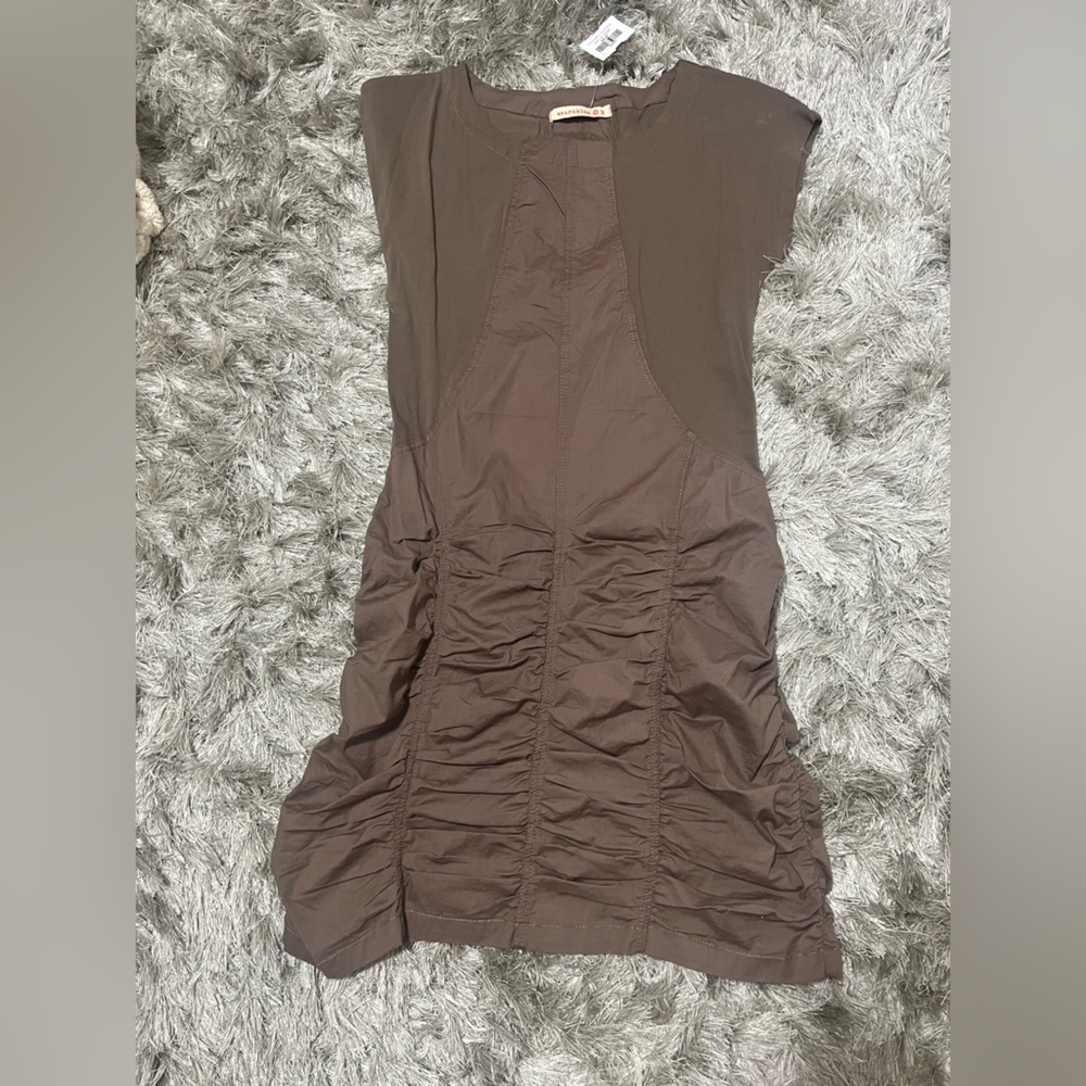 Brown textured dress